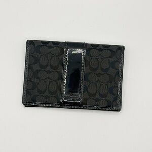 Coach Authentic Retro Vintage Bifold Black Logo Wallet‎ Card Case